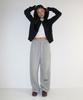 RONRON Dot Clef R Applique Sweat Jogger Pants Gray