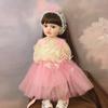 Cute PinkPrincess Doll Dress Set For 22 Inches Reborn Girl Doll For 55Cm Baby New Born Girl Dolls TOy