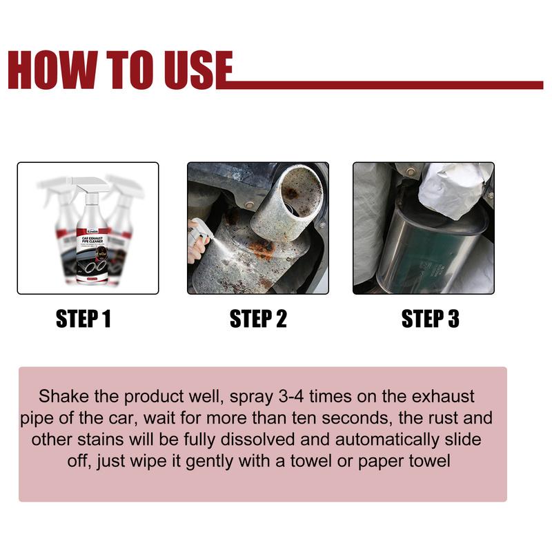 Exhaust Pipe Cleaner Spray Heavy Duty Rust Remover Car Motorcycle Muffler Carbon Deposit Cleaner Anti Smoke Engine Polish 60ml