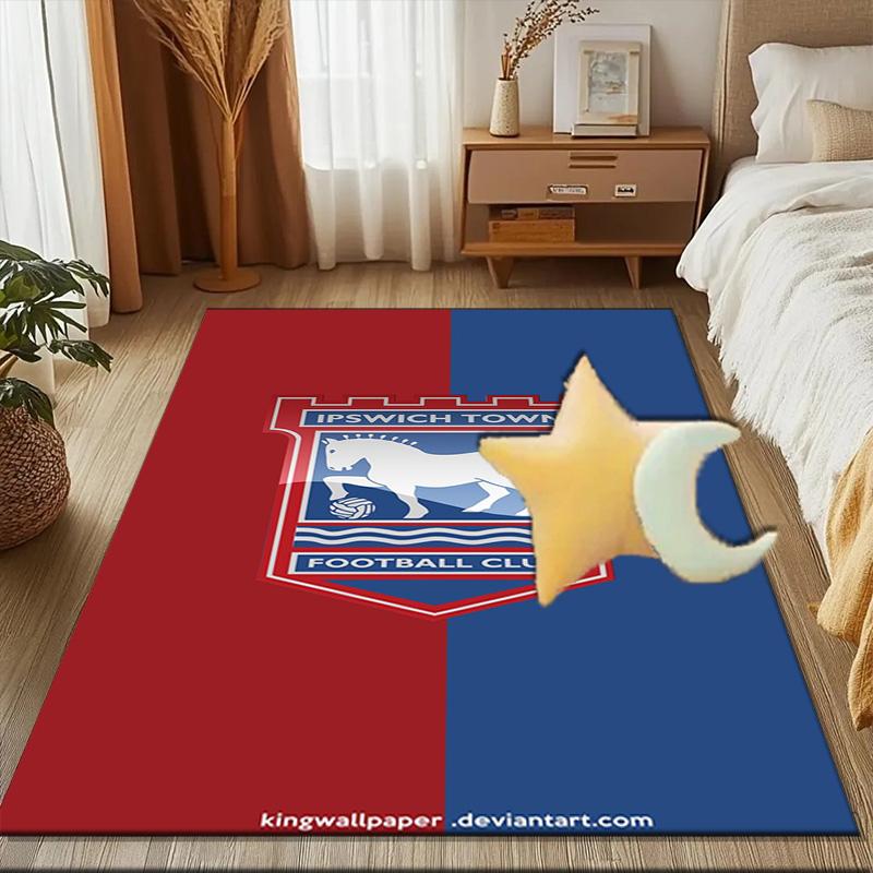 Town Football Club Crest Printed Office Carpet Chair Cushion Entryway Rug, Rugs for Living Room, Bedroom Christmas gifts