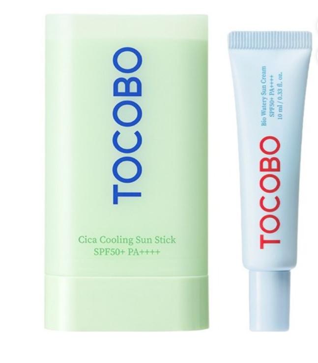 

TOCOBO Cica Cooling Sun Stick 18g + Bio Watery Sun Cream 10ml Set SPF50+ PA++++ 1 set