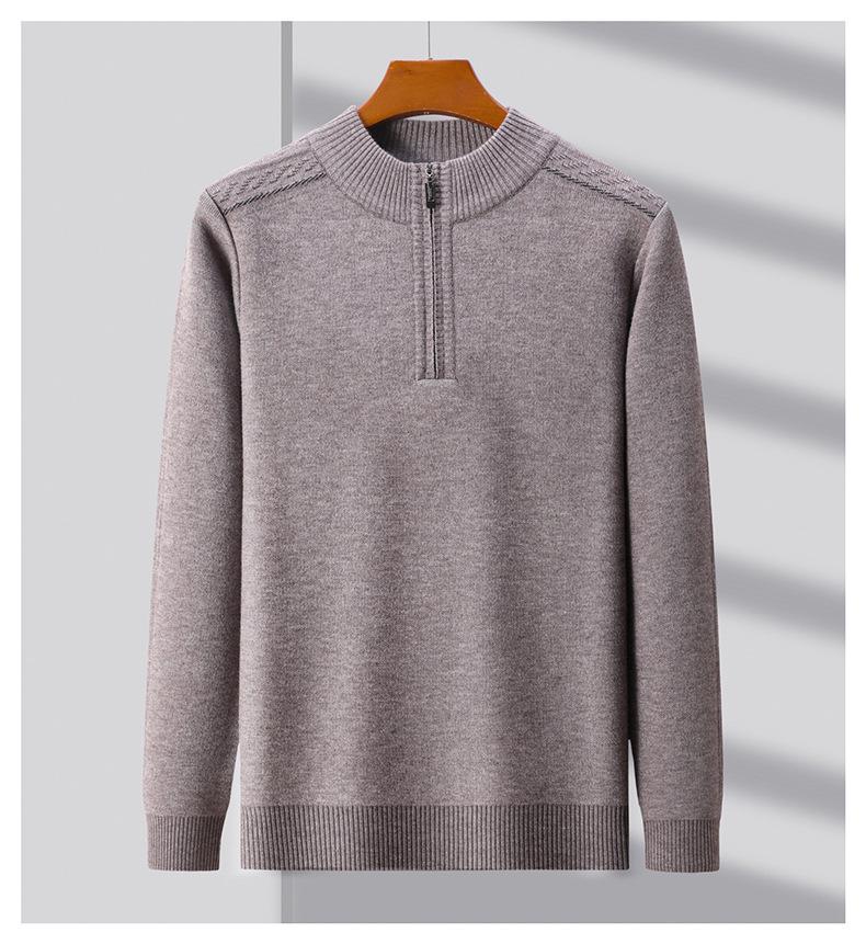 2025 Men's Trendy Thick Knit Half-High Collar Pullover