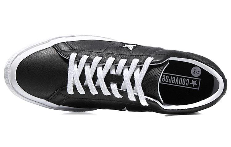 Converse One Star Low Leather Black White 158465C