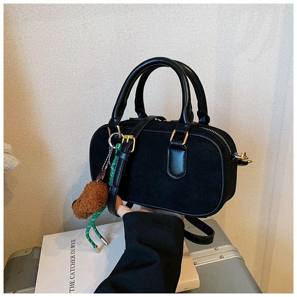 PU Leather PU Bowling Bag Solid Color Small Square Bag Ins Shoulder Bag Girls/Female