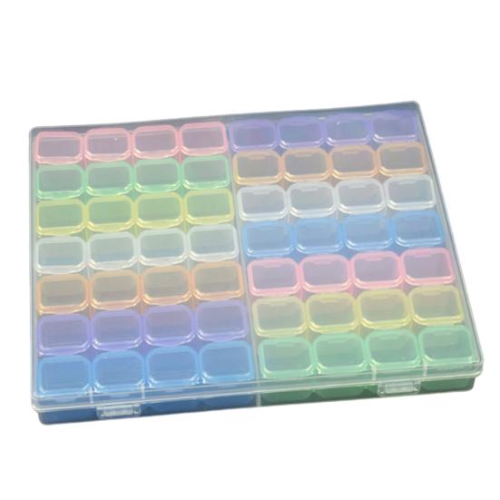 

Ящик для хранения аксессуаров для ногтей, съемный 56 сеток, прозрачные видимые бусины, стразы, камни, ракушка, чехол для хранения