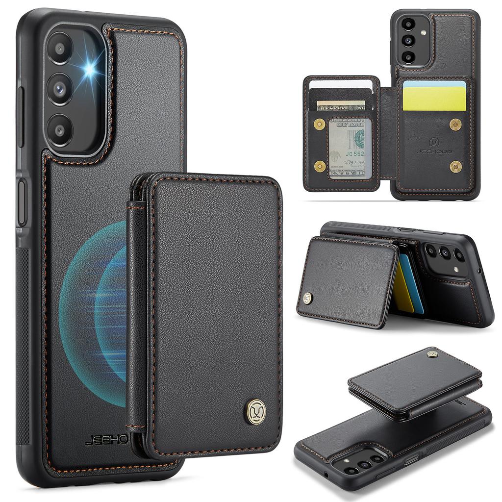 JEEHOOD J05 For Samsung Galaxy A13 5G Case Leather Mobile Cover with Detachable Magnetic Card Bag
