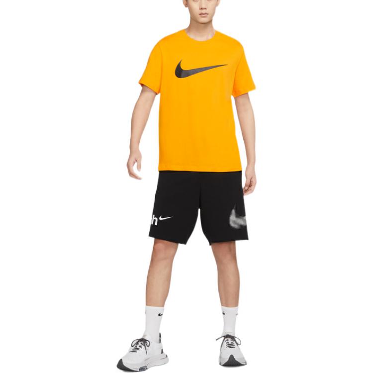 Nike Casual Sport Shorts With Large Logo Print Men Bottoms Black DX6310-010