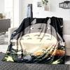 1pc Totoro Friends Forest Flannel Blanket,Ultra Soft Warm Plush Throw for Home Bedroom Bed Sofa Cover Camping Picnic Gift Y7171