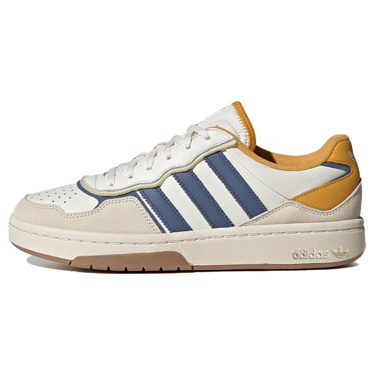 Adidas Originals Courtic Leather Low-Top Sneakers Unisex Sneakers White Blue Yellow ID6069