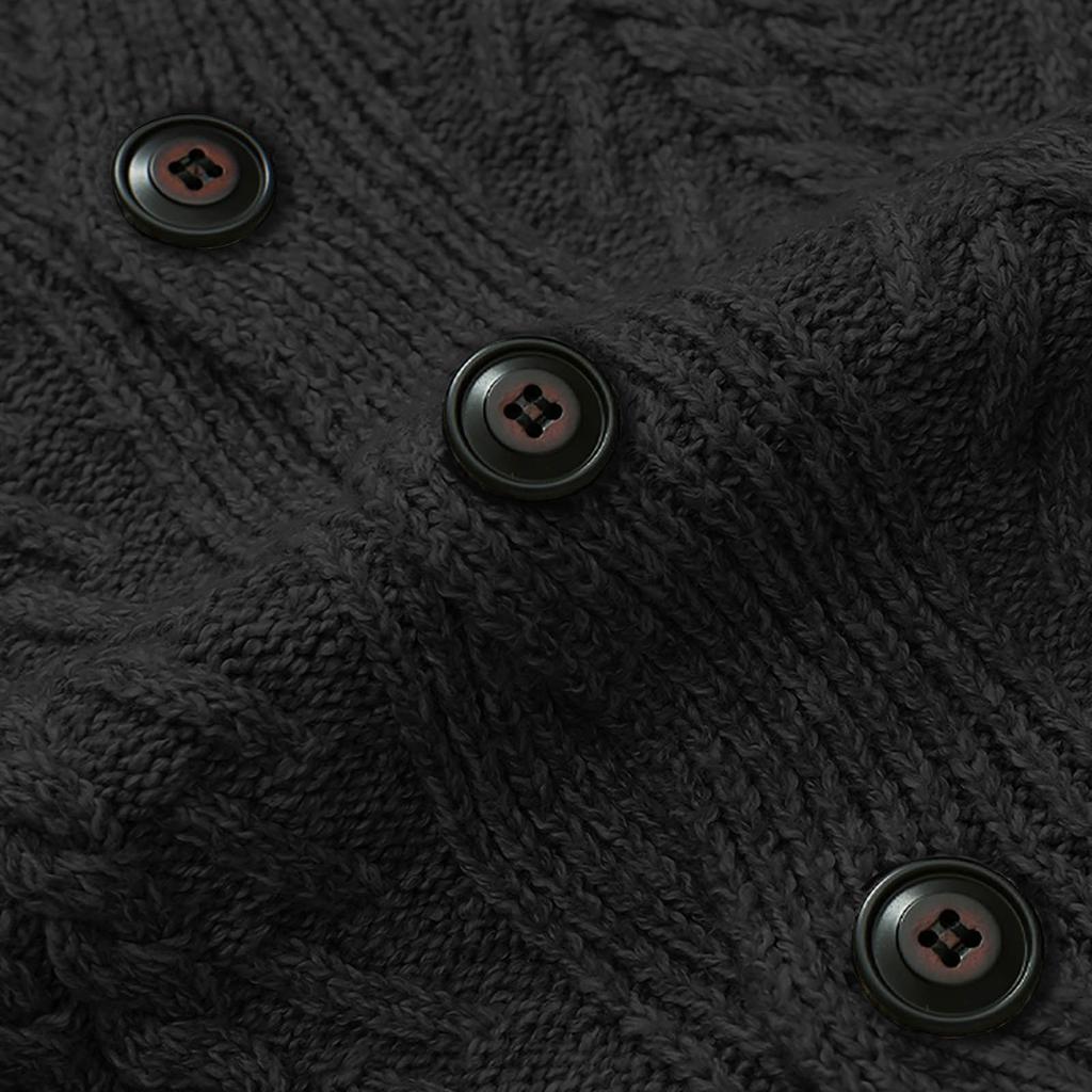 Autumn And Winter Men's Fashion Loose Cardigan Warm Lapel Hooded Jacket Sweater