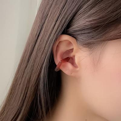 Boucles d'oreilles manchette carrée en acrylique transparent pour femme