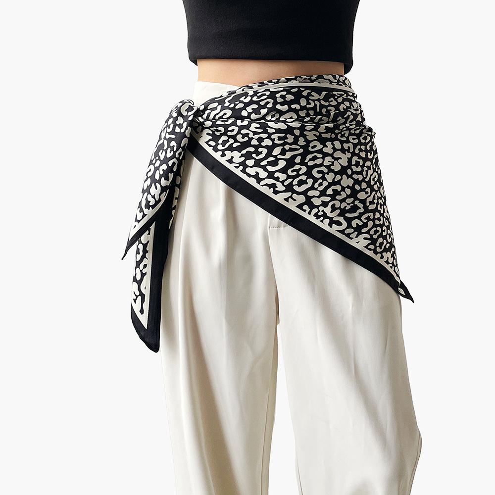 Niche Irregular Scarf Shawl Spring and Summer Twill Triangle Scarf Versatile Scarf Professional Leopard Scarf Decoration