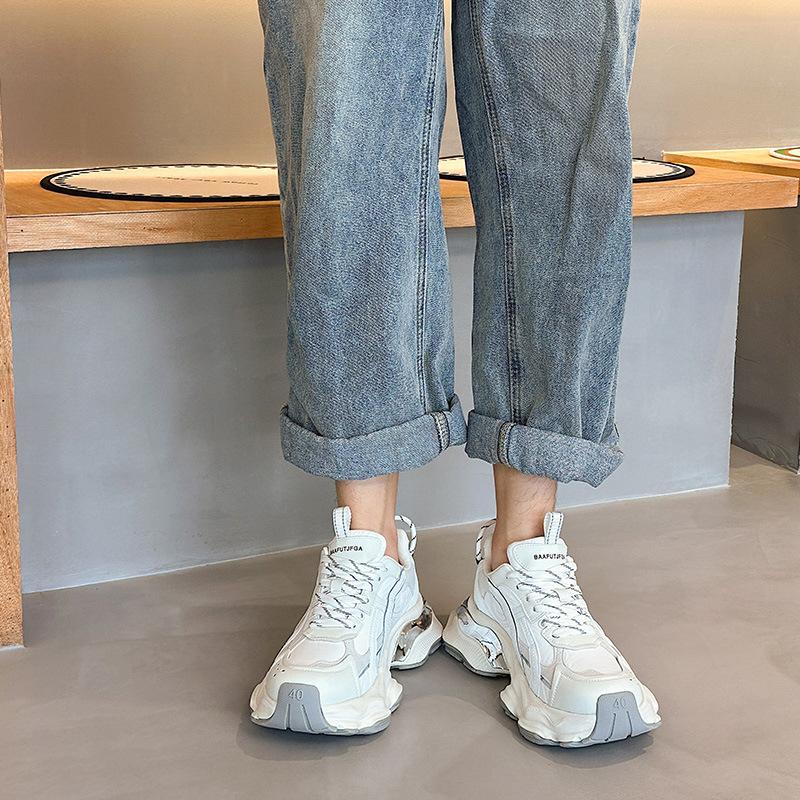 Women's summer new versatile thick-soled heightening leather casual sports shoes little white shoes