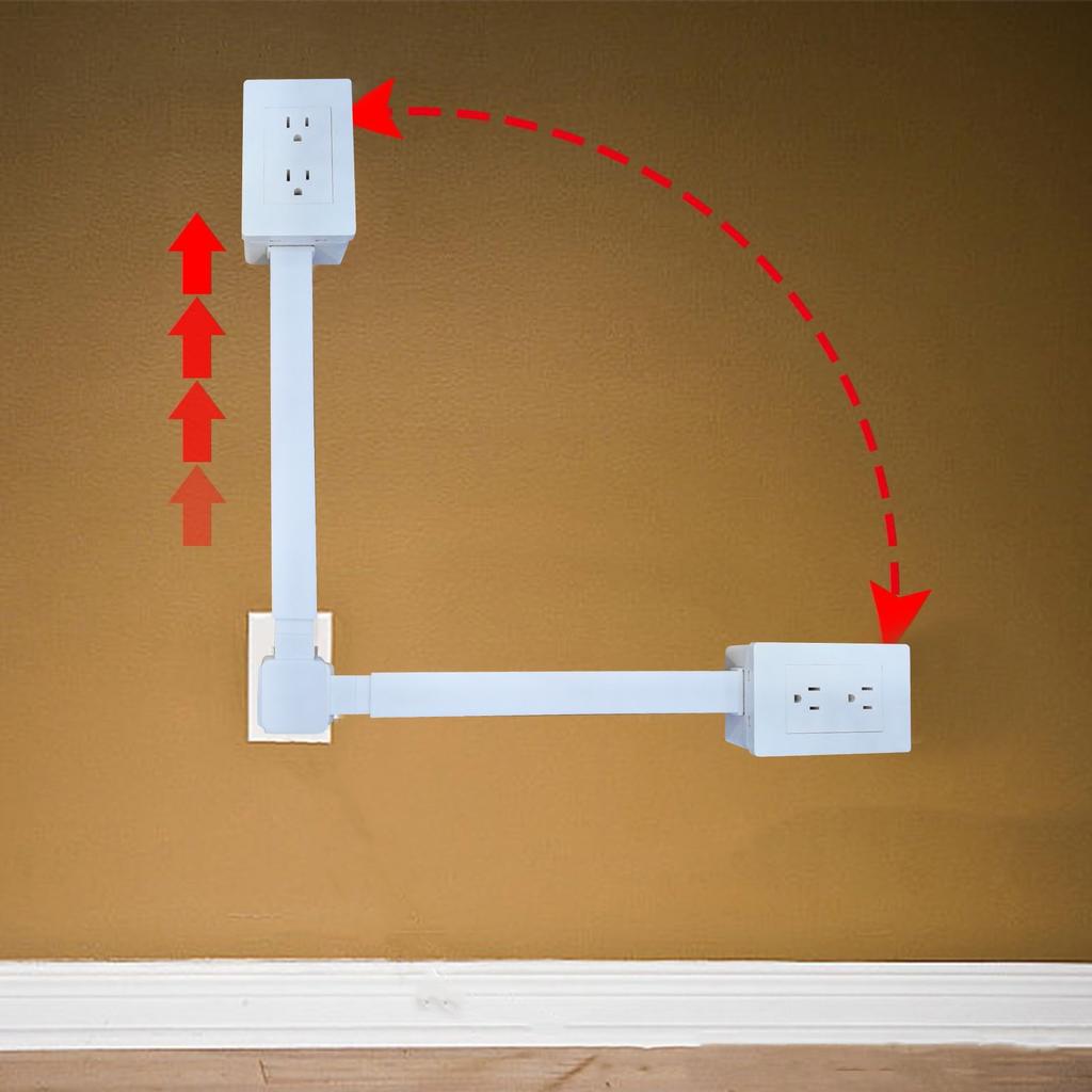 Electrical Extender. Access Hard-to- Outlets! Features USB-A, USB-C, And 2 AC Outlets, Extends 22in-34in, Rotates 180°. Use Behind Couches