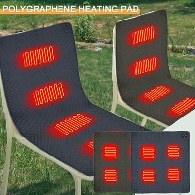 Electric Heated Camping Chair Heated Cushion 4 Heated Areas Seat Heater Cushion USB Charging Winter Seat Warmer Cover for Home