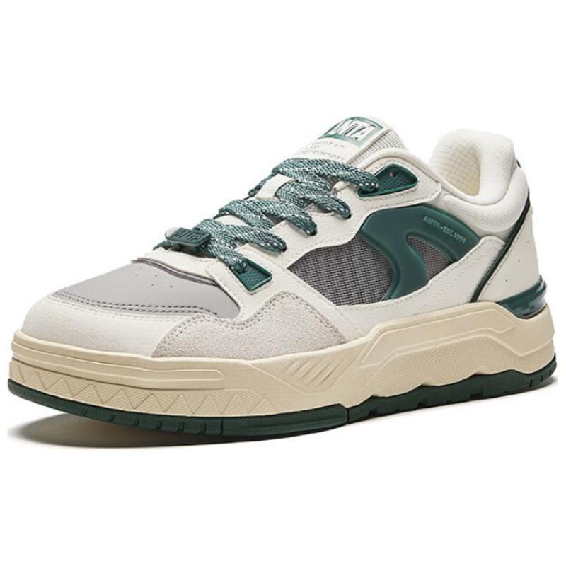 Anta Anti-Slip Wear-Resistant Low-Top Skateboard Shoes Men's White Gray Green Sneakers 112428054-2