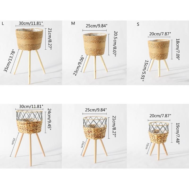 Flowerpots for Plant Floor Planter Stand Wooden Basket Home Flower Shelf Rack Indoor Outdoor Garden Farmhouses Decorations