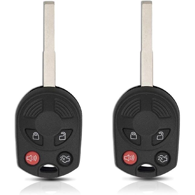 Head Key Fob Replacement Fits for Ford Focus 2012-/ C-Max Escape 2013-/ Transit Connect 2014- Keyless Entry Remote Control OUCD6000022 (Pack of 2)