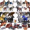 Mittelalterliches Militär Bausteine Set Kavallerie Figuren Kriegspferde Tier Modelle Fahrzeugteile Wölfe Drachen Waffen Kinderspielzeug Geschenk