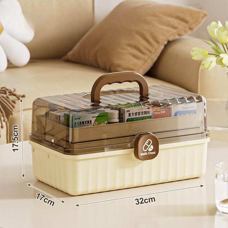 3 Layers Large Capacity Family Medicine Organizer Storage Box Portable First Aid Kit Medicine Container Emergency Pharmacy Box