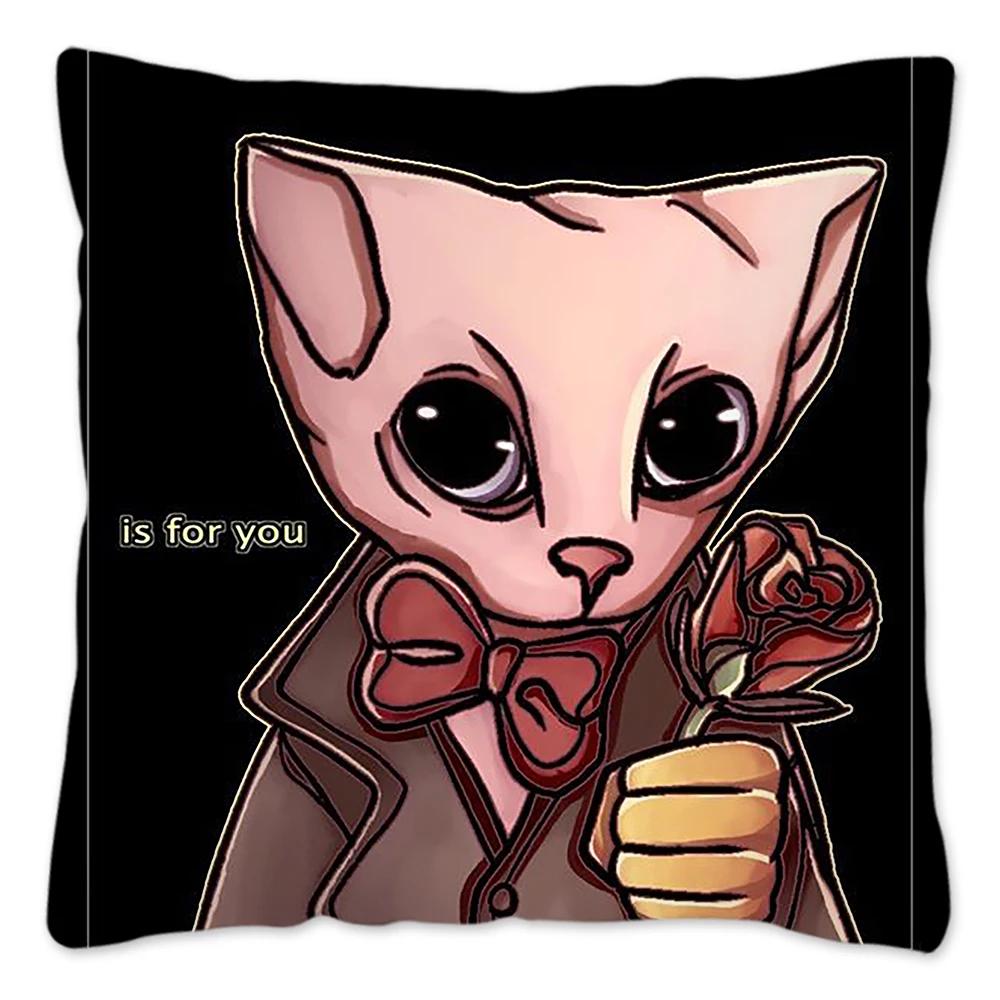 Bingus Cat Meme Pillow Case Home Decoration Funny Cushion Cover for Sofa Livingroom Throw Pillow Cover Fundas Para Cojines
