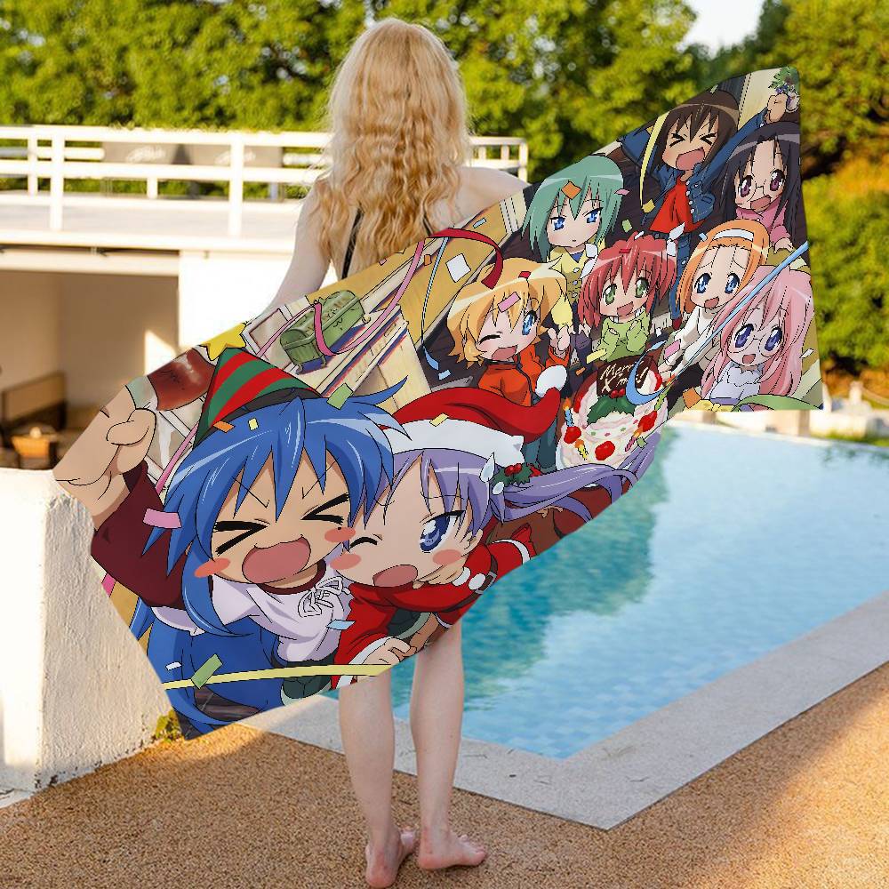 Anime Lucky Star Microfiber Beach Towel Absorbent Quick dry Soft Yoga Swimming Resort Mountain Climbing Towel
