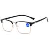 Vintage Fashion Myopia Glasses Metal Half Frame Near Sight Clear Eyeglasses Unisex Blue Light Blocking Minus Diopters Eyewear