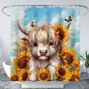 Kawaii Rabbit Pet Shower Curtain for Bathroom,Cute Animal Bunny Floral Waterproof Fabric Bath Curtain with Hooks,72" Wx72 H