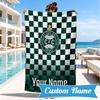 Custom Name Coritiba Football Club Emblem Personalized Microfiber Beach Towel, Quick-Dry, Ideal for Summer Travel, Beach Essential, Swimming