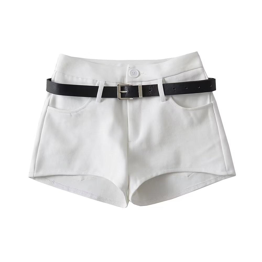 A Line Shorts Women Summer Hot Girls Slim Design High Waist Retro Basic Black All-match Trendy Casual Females