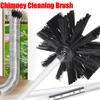 Chimney Cleaning Brush Set 100/150mm Extendable Long Handle Flexible Rod Vent Cleaner with Rods for Chimney Roof Cleaning Tools