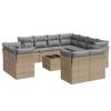VidaXL Garden Lounge Set with Cushions 12 Pcs Beige Braided Resin 3218519