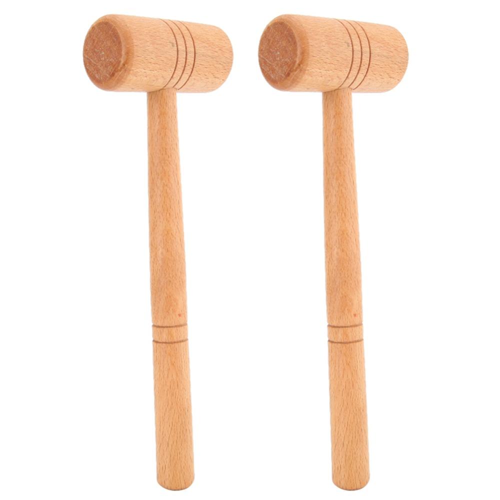 2Pcs Hammer Length 26cm Jewelry Hammer Wood color Metal Processing Tool  For DIY Repair
