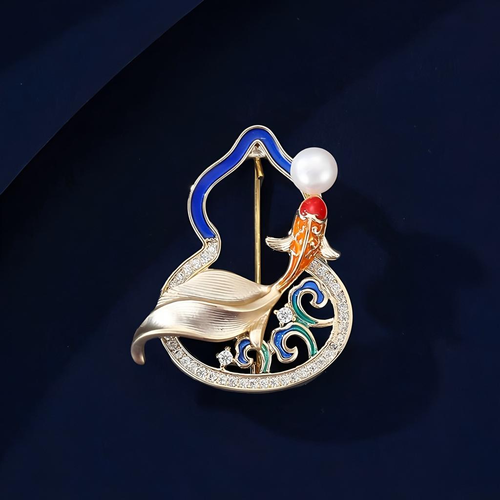 Koi Gourd, High-end Femininity, Light Luxury, Exquisite Fashion Brooch