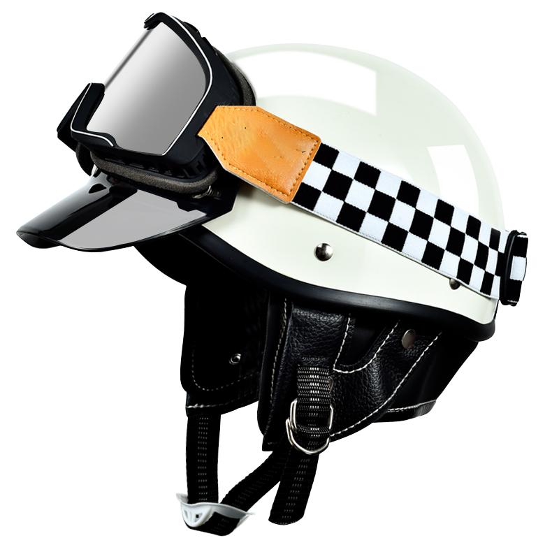 Vintage Half-open Motorcycle Helmet Off-road Motorcycle Accessories Motorcycle Helmet 3/4 Retro Helmet Winter