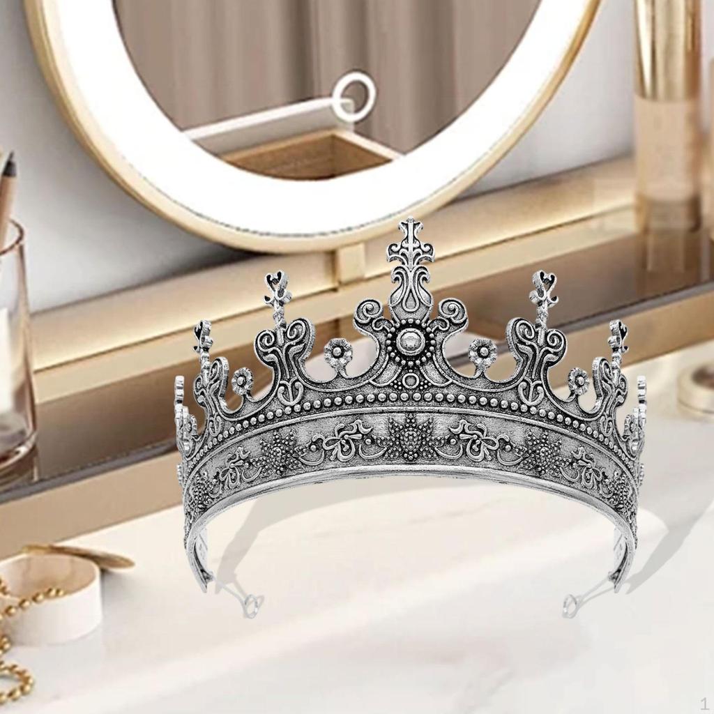 King Tiara Comfort To Wear Metal Cosplay Headpiece Medieval Crown for Anniversary Wedding Prom