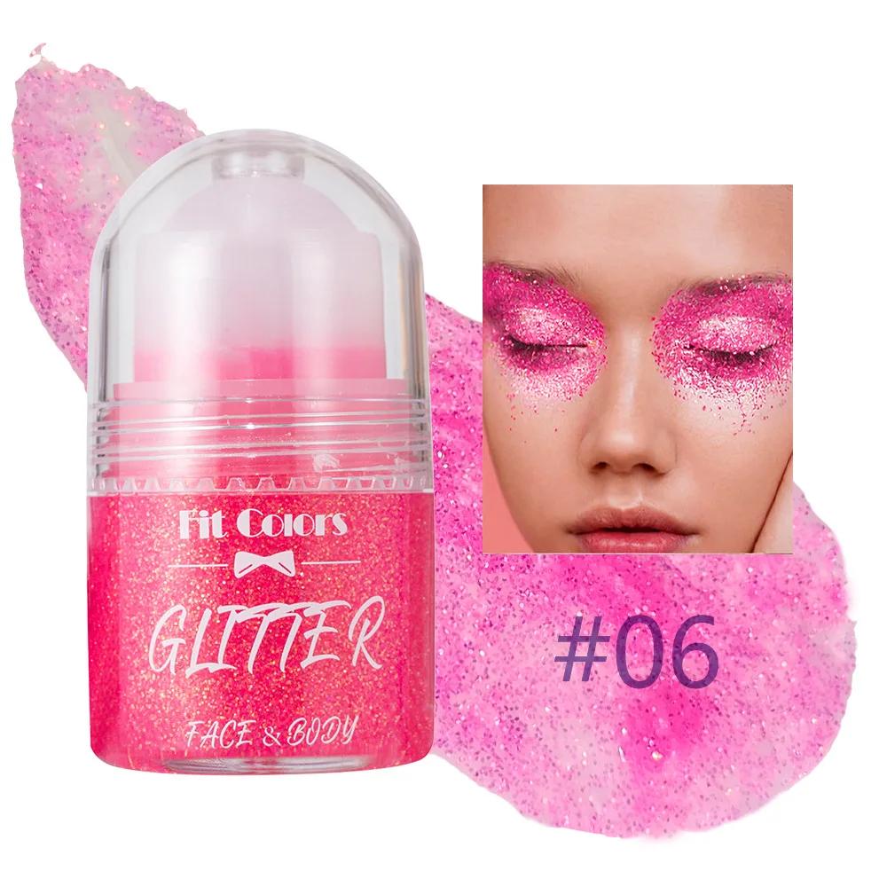 Paillettes roulantes Gel pailleté Peinture pour le visage et le corps Brillant liquide nacré Fard à paupières Illumine la scène Maquillage Décoration
