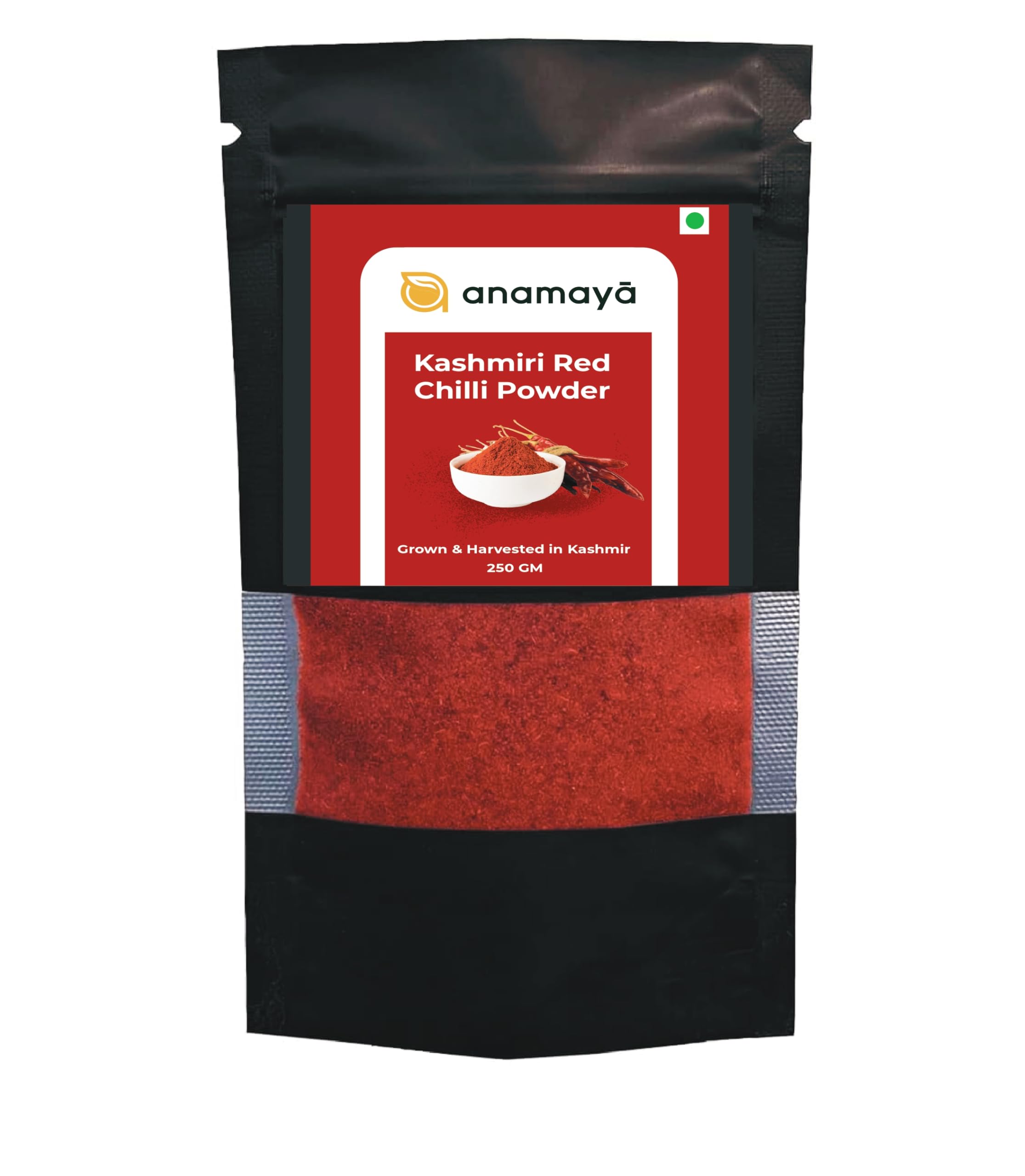Anamaya Kashmiri Lal Mirch Powder | Sourced from Pulwama Kashmir | Authentic Kashmiri chili powder with mild hear and vibrant color | Pure and Na
