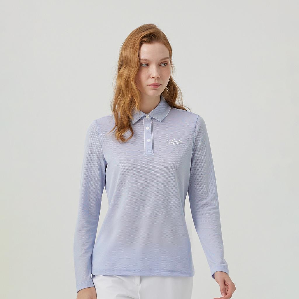 SUPERIOR Women'S Two-Tone Long Sleeve T-Shirt Blue (Iwpftty20243)