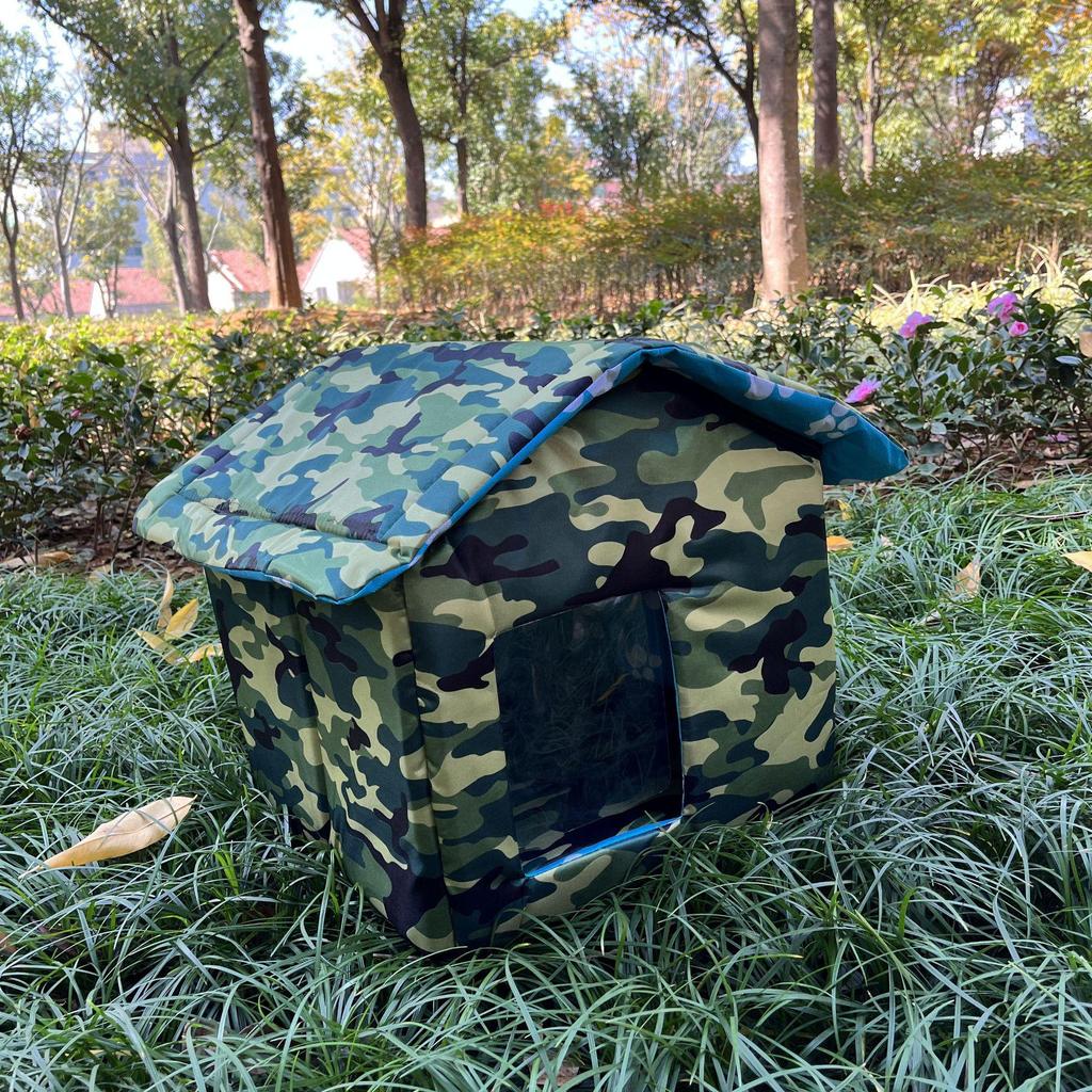 Waterproof Outdoor Cat House: Foldable, Removable, Washable, and Warm 4-Season Pet Villa Tent for Cats and Dogs.