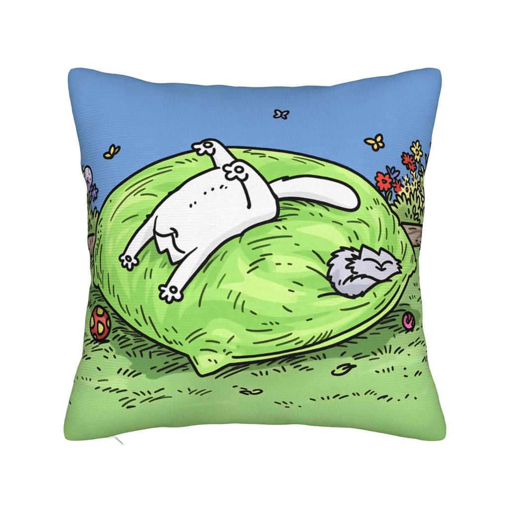 Pillow Cover Humorous Cartoon Cat Simons Cat Vintage Pillow Case For Sofa Home Decoration Pillowcases