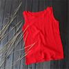 2025 Spring/Summer Women's Artistic Cotton Linen Double-Layered Crinkle Vest - Solid Color, Loose Camisole Base Layer