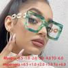 Big Square Chain Frame Clear Lens Glasses Myopia Nerd Spectacles Degree -0.5 -1.0 -2.0 To -6.0 Oversize Hyperopia +0.5 To +6.0