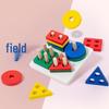 Montessori Stacking Geometric Shapes Puzzle for Kids Ages 2-3: Educational Column Matching Blocks