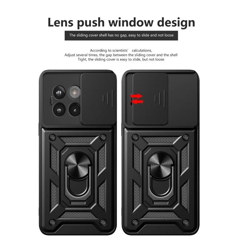 Camera Protect Case for OnePlus 13R 13 12 12R 11 11R 10T Nord Ce 4 Ce 3 Lite Ace 5 3 2 Armor Hybrid Metal Ring Holder Back Cover