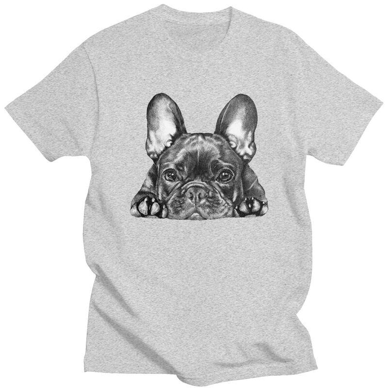 Custom Frenchie Dog French Bulldog T Shirt Men 100 Cotton Tshirt Casual Tees Streetwear Tshirt