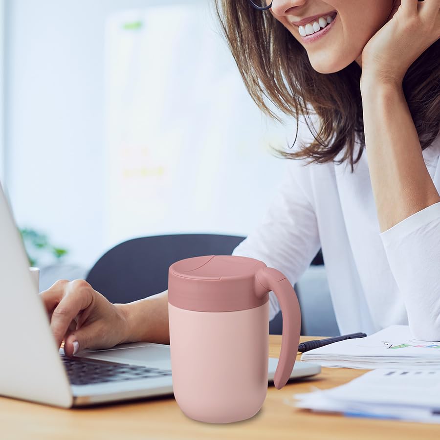 310ml Tumbler with Swivel Handle (Blue) Stainless Steel Thermos Mug, Double-Layered Vacuum-Resistant, Insulated for Hot or Cold Drinks, Perfect As a