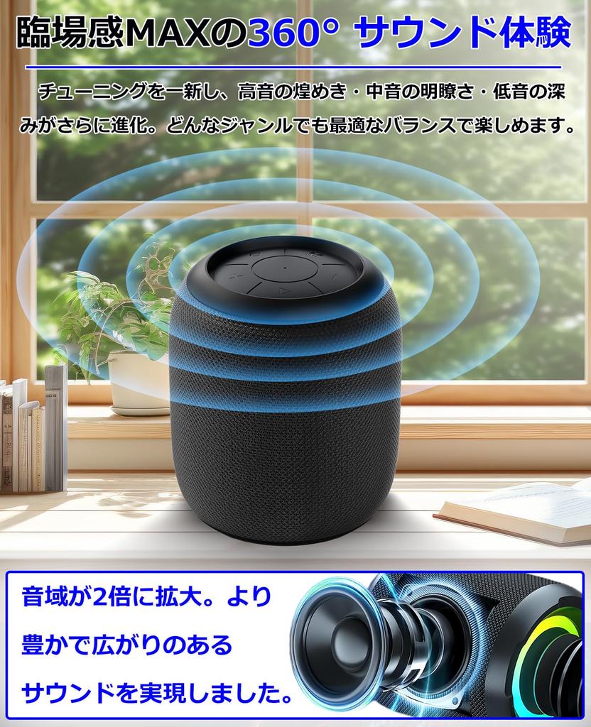Bluetooth Wireless Speaker New Portable Speaker Bluetooth TF Enhanced Waterproof RGB Usable in the Easy to Home Use [2026 Model] 5.3 Compatible,