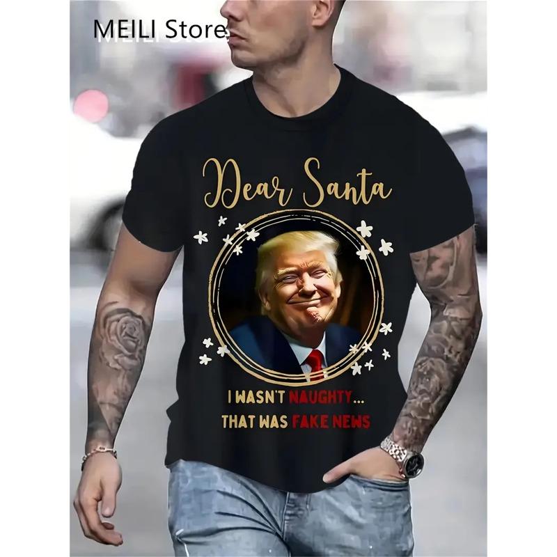 Christmas Men's T Shirt Funny 3D Santa Claus Print T Shirts Casual Pullover Short Sleeve Fashion Shirts Graphic Tees Sweatshirt
