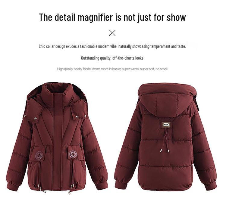 2025 Women's Short Cotton-Padded Jacket: New Korean Style, Fashionable Thick Bread Coat for Winter Outerwear.